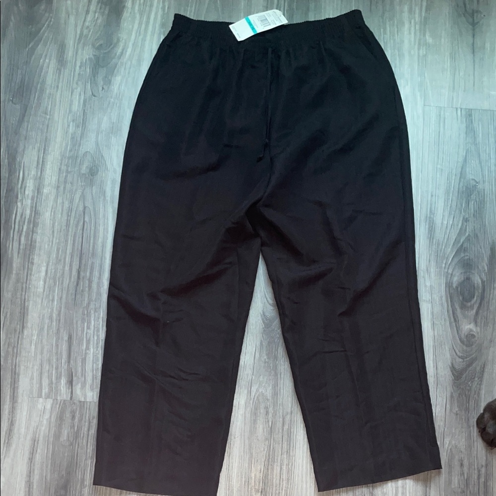 🔵Alfred Dunner Black Wide-Leg Elastic-Waist Pants